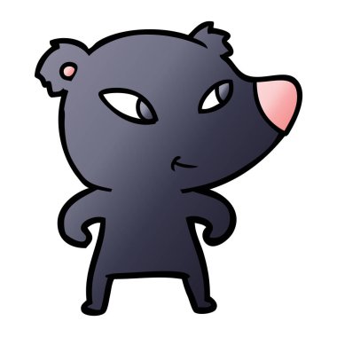 Tatlı çizgi film ayısının vektör çizimi