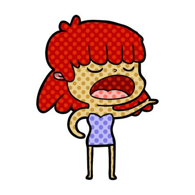 vektör çizim karikatür kadın söz