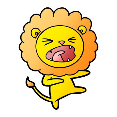 vektör çizim karikatür kızgın aslan