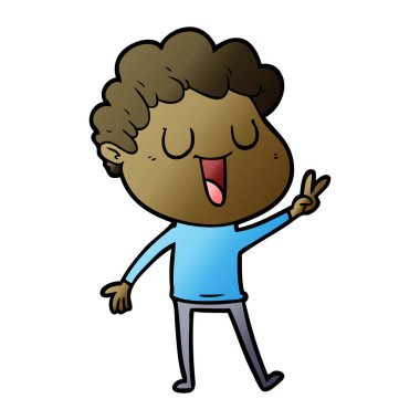 vektör çizim karikatür adam gülen