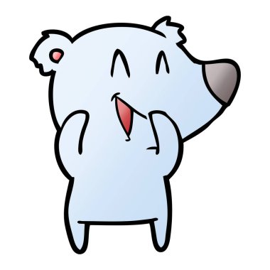  ayı karikatür gülen vektör çizim