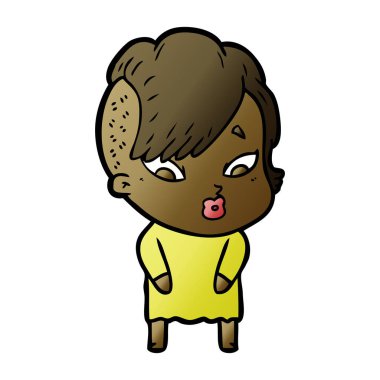 vektör çizim karikatür sürpriz kız