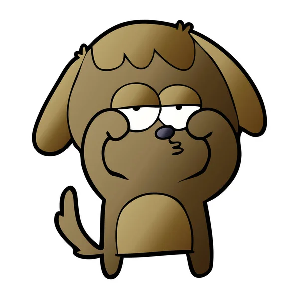 Vector Ilustración Dibujos Animados Perro Cansado — Archivo Imágenes Vectoriales