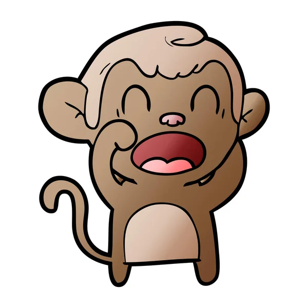 Vectorillustratie Voor Cartoon Schreeuwen Monkey Geïsoleerd Wit — Stockvector