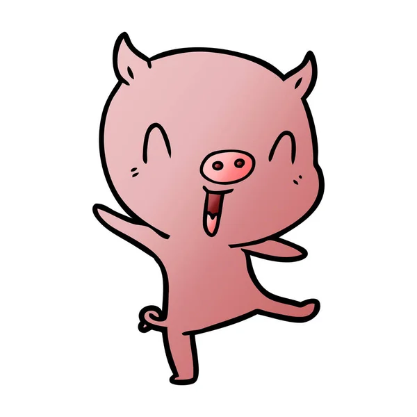 Illustration Vectorielle Danse Cochon Dessin Animé — Image vectorielle