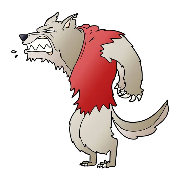 Vektorillustration Des Wütenden Werwolf Cartoons — Stockvektor