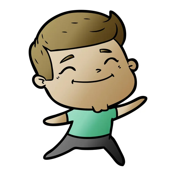 Ilustración Vectorial Hombre Dibujos Animados Feliz — Vector de stock