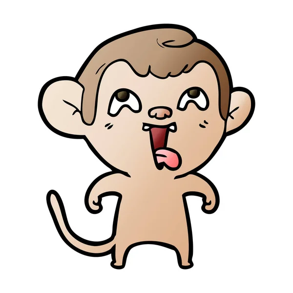 Vectorillustratie Voor Gek Cartoon Monkey — Stockvector