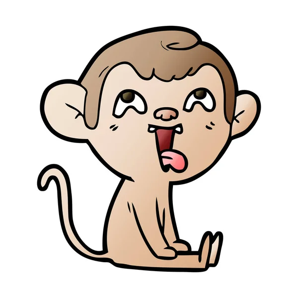 Vectorillustratie Voor Gek Cartoon Monkey — Stockvector