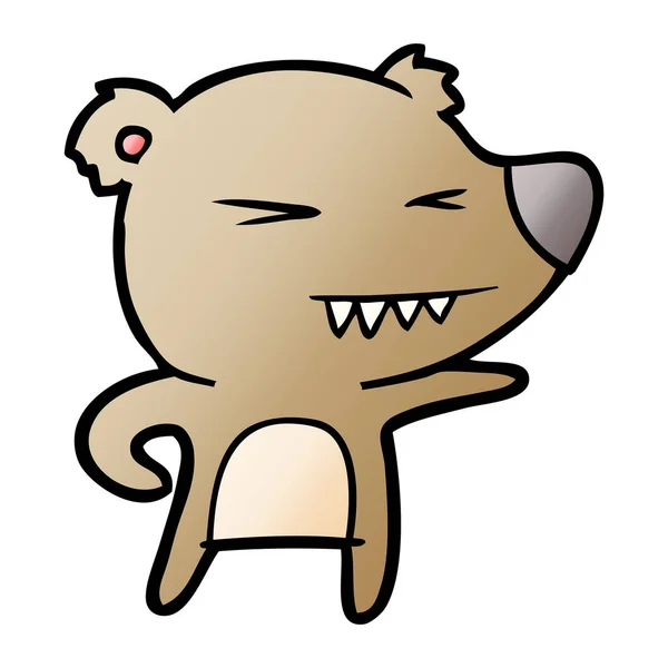 怒っているクマ漫画のベクトル イラスト — ストックベクタ