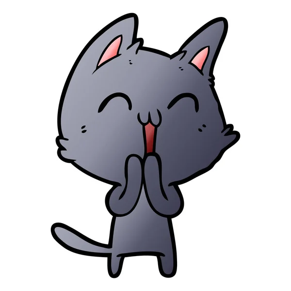 幸せな漫画猫のベクトル イラスト — ストックベクタ