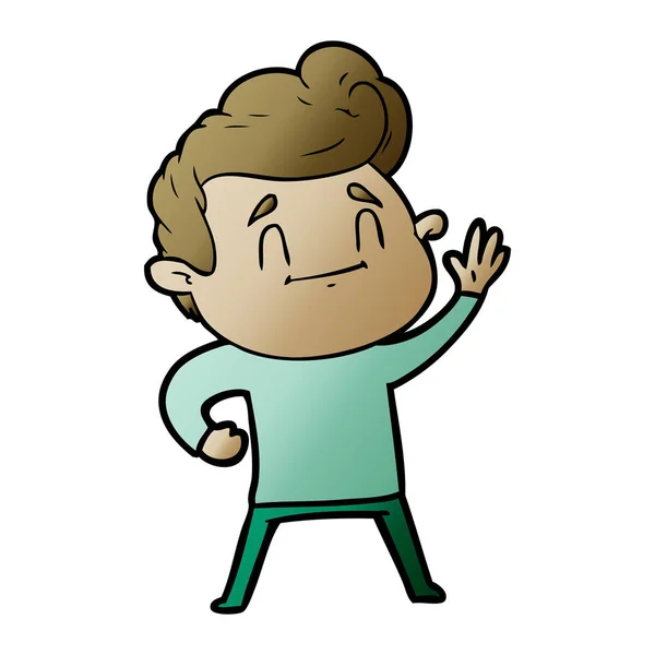 Ilustración Vectorial Hombre Dibujos Animados Feliz — Vector de stock