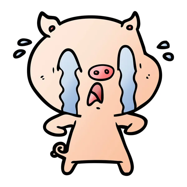 Векторная Иллюстрация Плачущей Свиньи — стоковый вектор