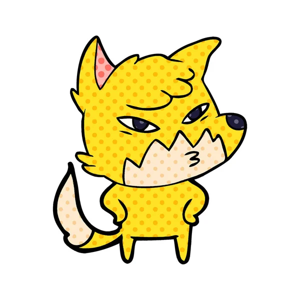 聪明卡通狐狸的矢量插画 — 图库矢量图片