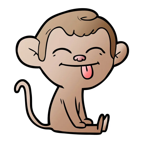 Funny Cartoon Monkey Sitting — Stock Vector