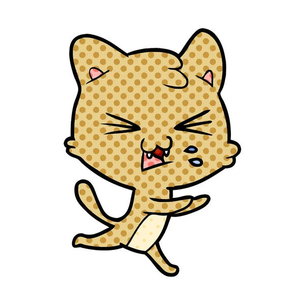 漫画猫ヒスのベクトル イラスト — ストックベクタ