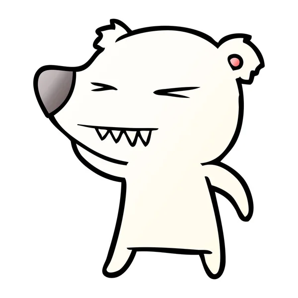 Сердитый Мультфильм Про Белого Медведя — стоковый вектор