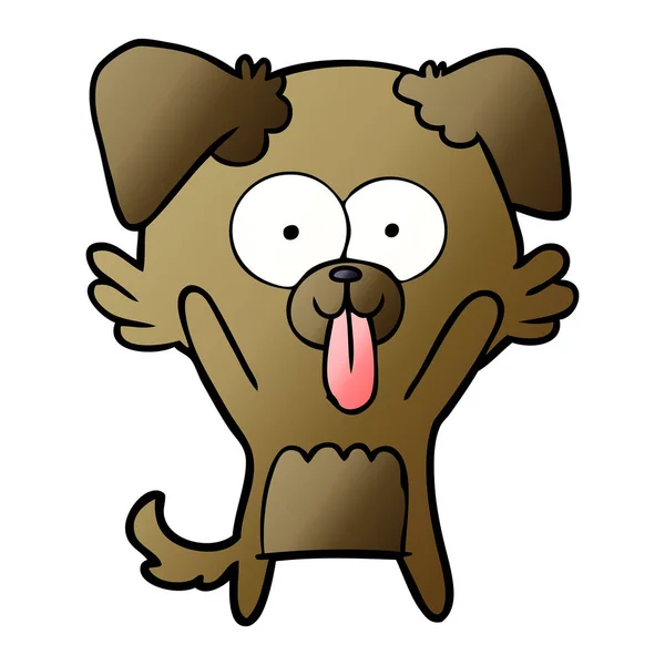 舌头伸出的卡通狗 — 图库矢量图片