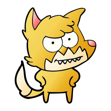 vektör çizim karikatür sırıtan Fox