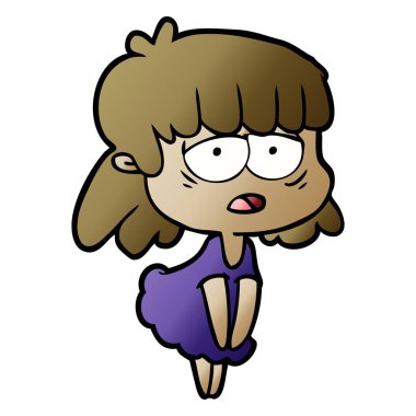 vektör çizim karikatür yorgun kadın
