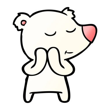 mutlu karikatür kutup ayısı