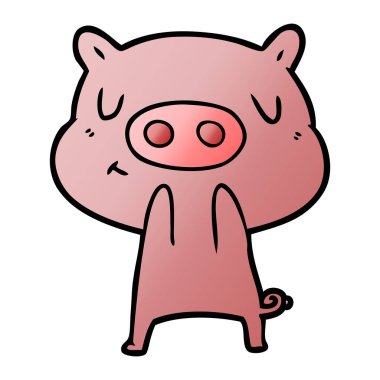 vektör çizim karikatür içerik domuz