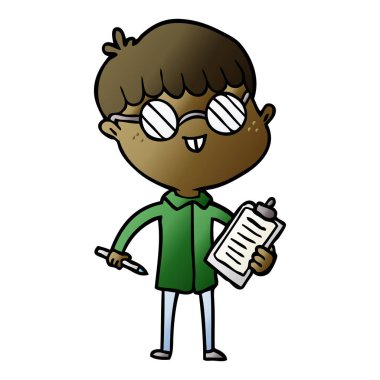 çizgi film çocuk gözlük takıyor