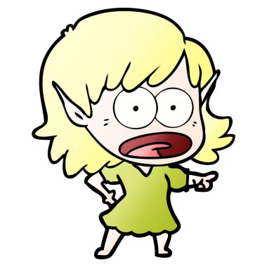 çizgi film şok elf kızı işaret