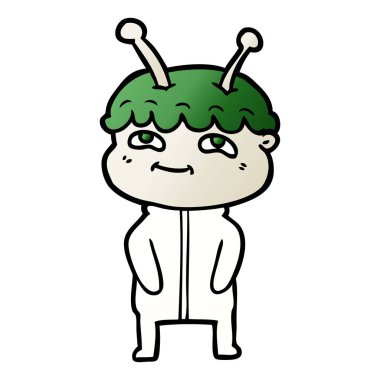 Dostu karikatür spaceman vektör çizim