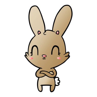 Tatlı çizgi film tavşanının vektör çizimi