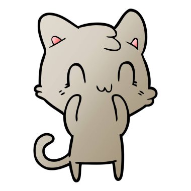 vektör çizim karikatür mutlu kedi