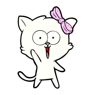 Çizgi film kedisinin vektör çizimi