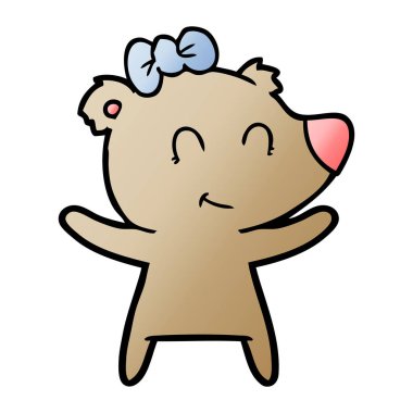 vektör çizim kadın ayı çizgi film