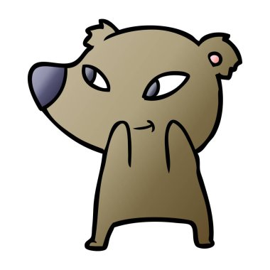 Tatlı çizgi film ayısının vektör çizimi