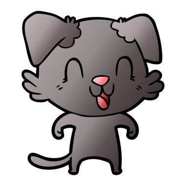 vektör çizim karikatür köpek gülen