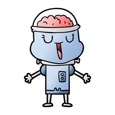 mutlu karikatür robot vektör çizim