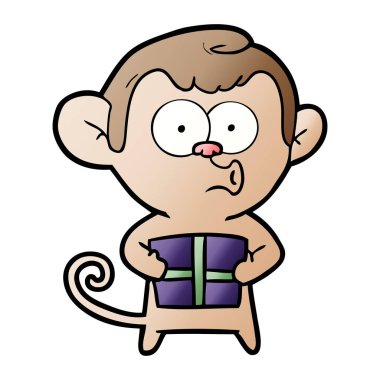 vektör çizim karikatür Noel Maymunu