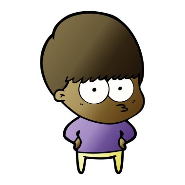 gergin çizgi film çocuk vektör çizim