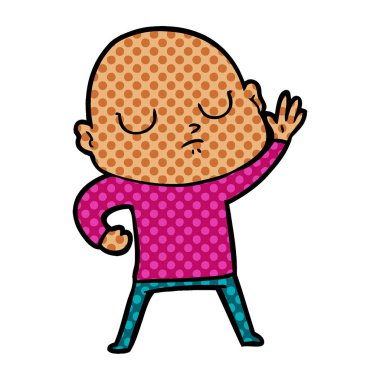 vektör çizim karikatür kel adam 