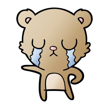 vektör çizim karikatür ayı ağlama