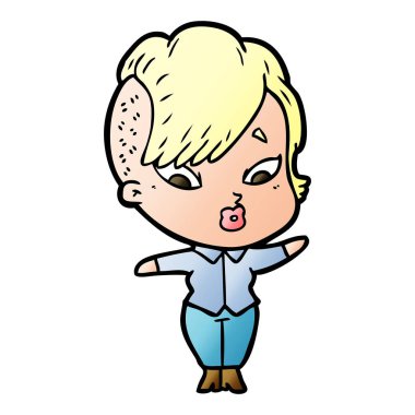 vektör çizim karikatür sürpriz kız