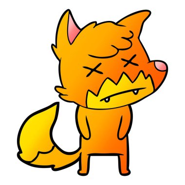 Çizgi film tilkisinin vektör çizimi