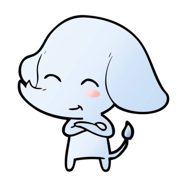 vektör çizim sevimli çizgi fil