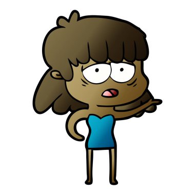 vektör çizim karikatür yorgun kadın