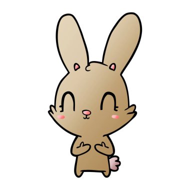 Tatlı çizgi film tavşanının vektör çizimi