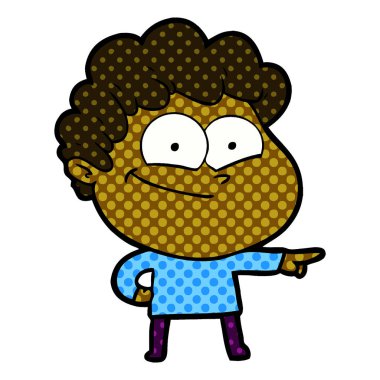 vektör çizim karikatür mutlu adam