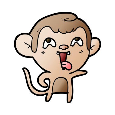 deli karikatür maymun vektör çizim