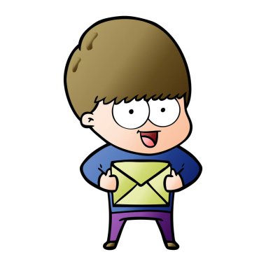 mutlu çizgi film çocuk vektör çizim