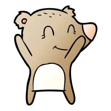 ayı karikatür gülümseyen bir vektör çizim