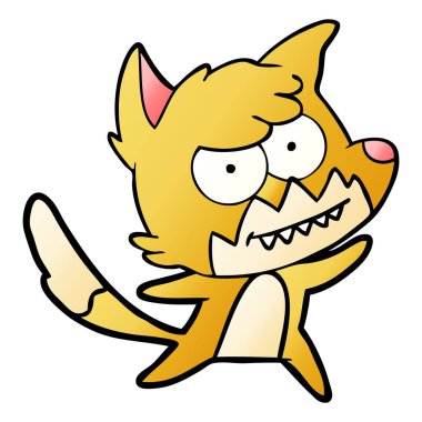 vektör çizim karikatür sırıtan Fox